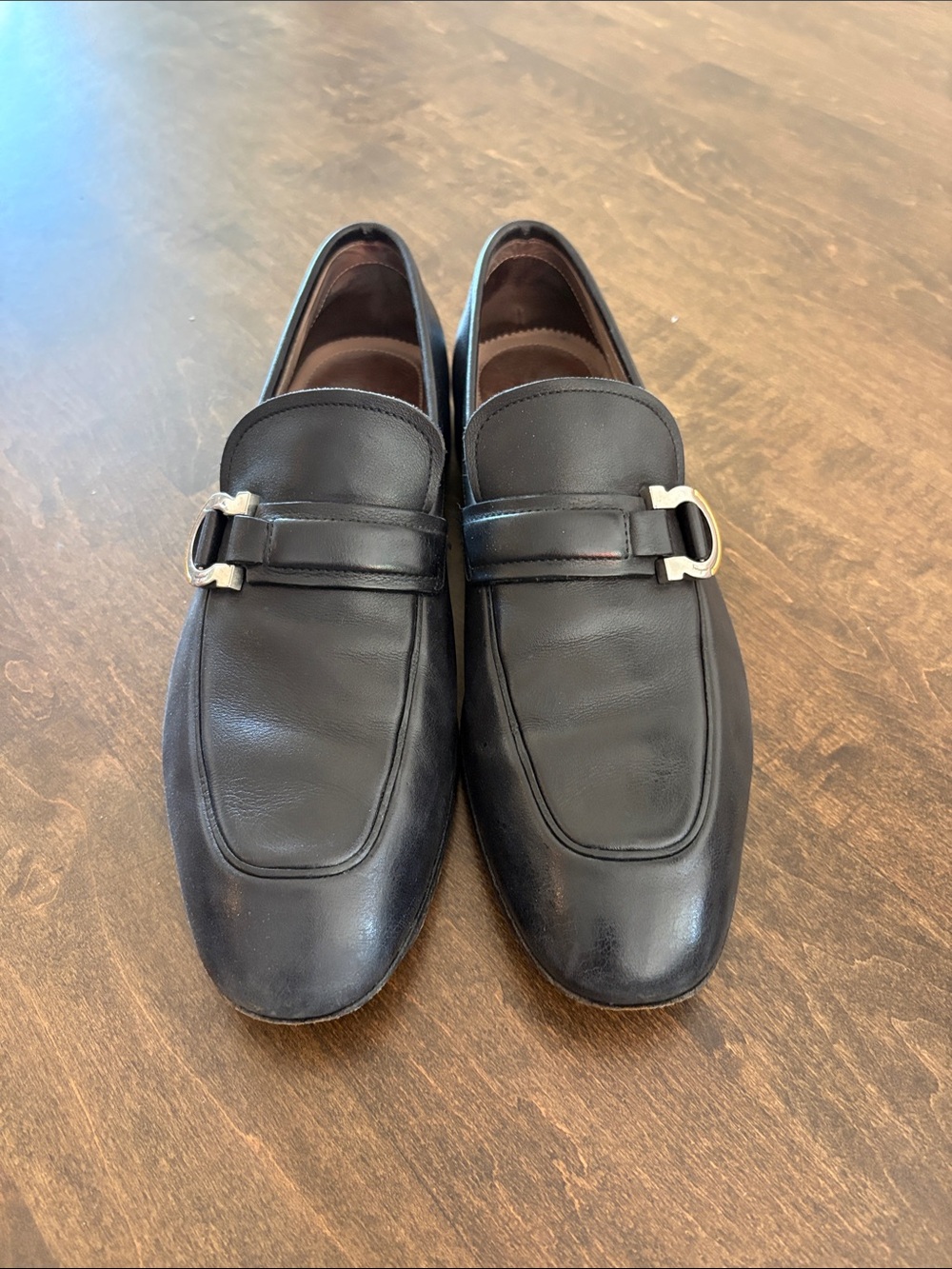 Salvatore Ferragamo Black Leather Bit Loafers